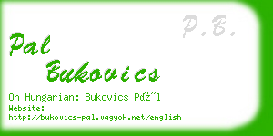 pal bukovics business card